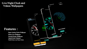 Live Night Clock Wallpaper HD Screenshot 0