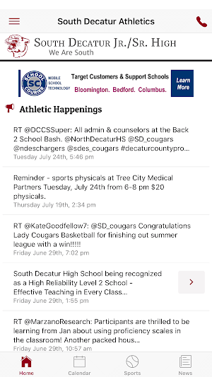 South Decatur Athletics - Indiana Screenshot 2