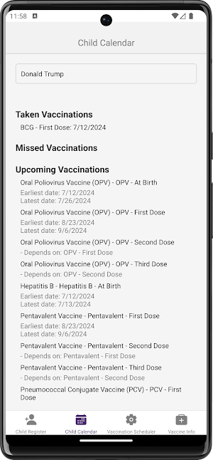 Immunization Tracker Screenshot 3