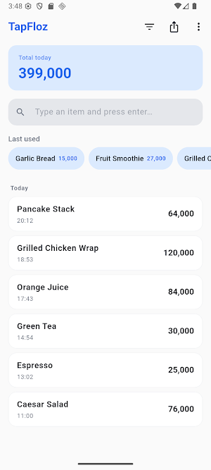 TapFloz: Quick Sales Log Screenshot 0