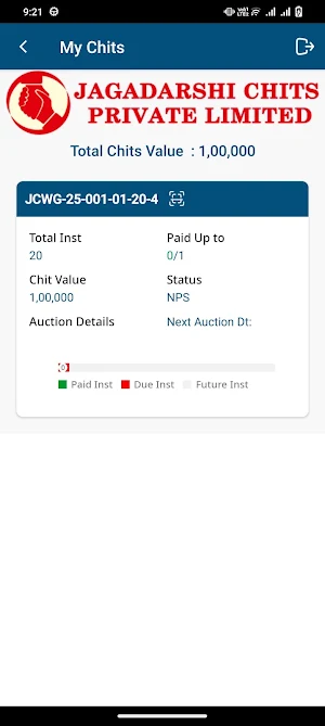 JAGADARSHI CHITS MEMBER MODULE Screenshot 2