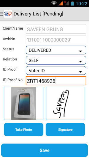 SafeDelPODApp Screenshot 3