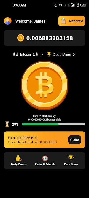 BTC Cloud Miner Screenshot 2