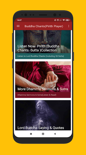 Buddha Chants Pirith Player(Dhamma Sermons /Sutta) Screenshot 1