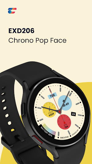 EXD206: Chrono Pop Watch Face Screenshot 0