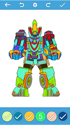 Robots Color By Number Pages Screenshot 0