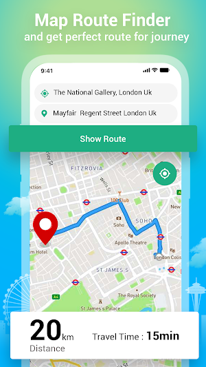 Satellite View GPS Navigation Screenshot 1