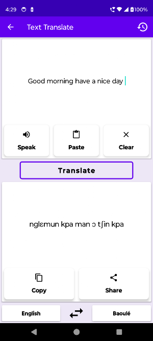 English To Baoulé Translator Screenshot 1