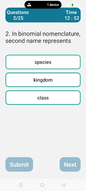 Biodiversity Quiz Screenshot 2