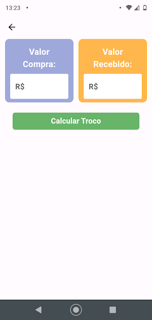 Calculadora de Troco Screenshot 1