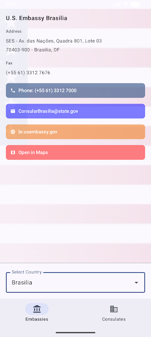 USA Embassies & Consulates Screenshot 0