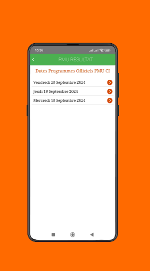 PMU résultats programmes CI Screenshot 2