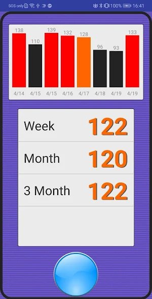 Blood Sugar Tracker (big font) Screenshot 2