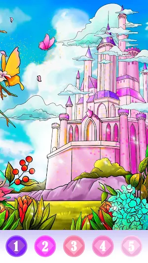Princess color by number: Coloring games offline Screenshot 2
