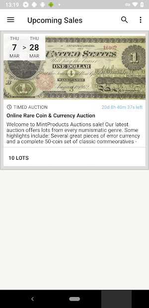MintProducts Auctions Screenshot 0