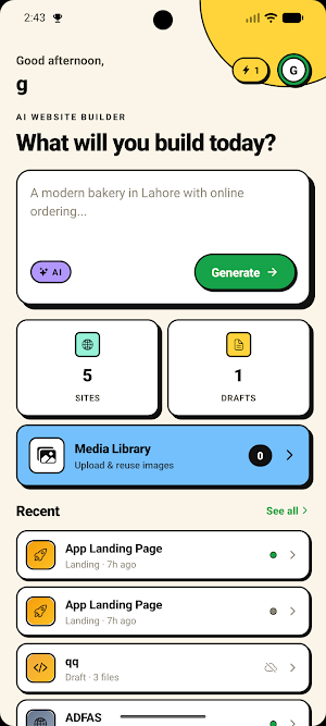 AI Website Builder & Publish Screenshot 0
