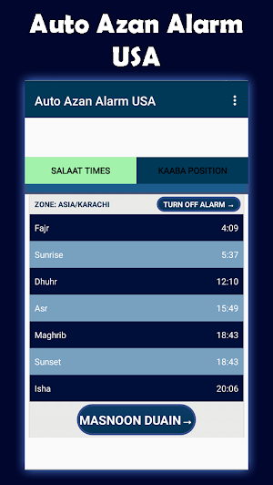 auto azan alarm USA (prayer / salah timing) Screenshot 0