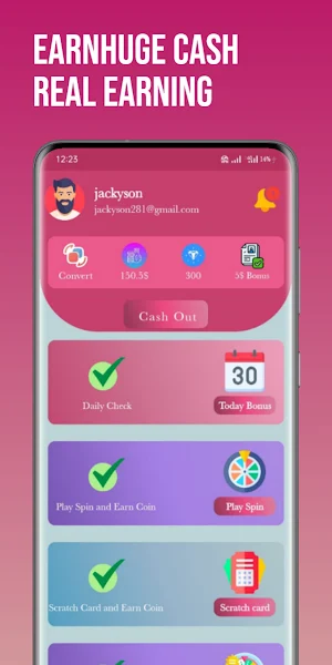 EarnHuge Cash - Easily Earning Screenshot 0