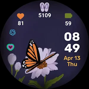 Butterfly Watch Face Animated Screenshot 2