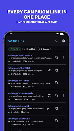 So Tiny - URL & Link Shortener Screenshot 0