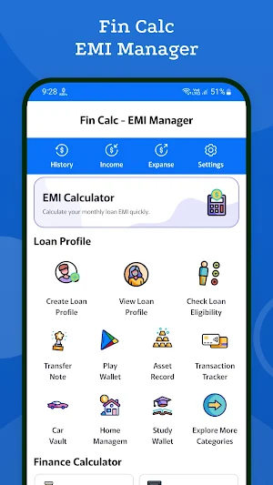 Fin Calc - EMI Manager Screenshot 0