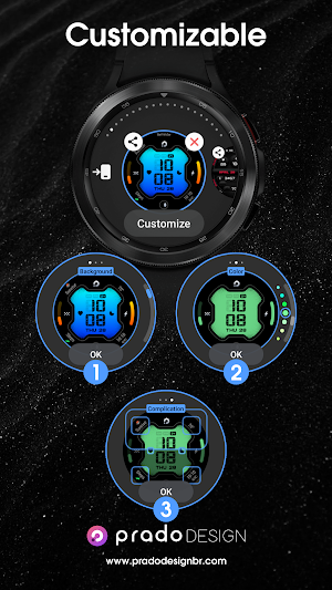 PRADO X9 - Digital Watch Face Screenshot 3