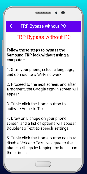 Phone Bypass FRP Lock Guide Screenshot 0