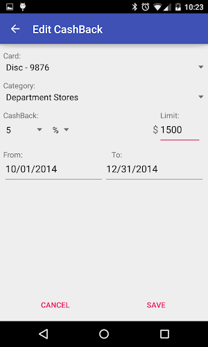 CashBack Categories Screenshot 2