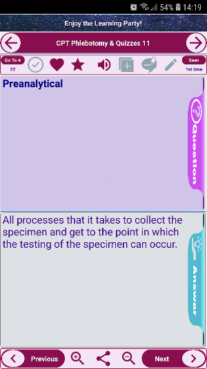 CPT Phlebotomy Exam Review concepts and quizzes. Screenshot 0