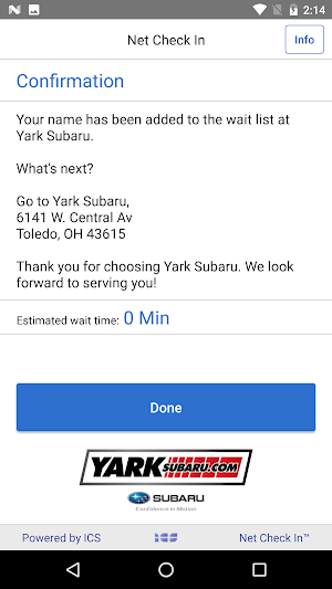 Net Check In - Yark Subaru Screenshot 2