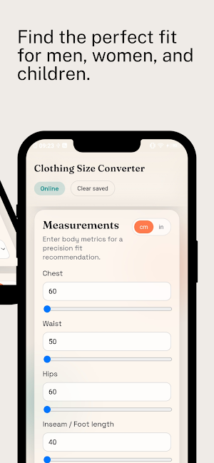 Clothing Size Converter Screenshot 2