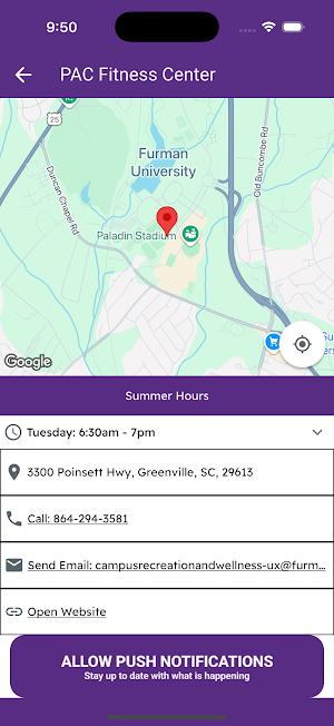 Furman Campus Rec and Wellness Screenshot 3