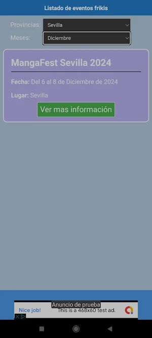 Lista de eventos frikis Screenshot 1