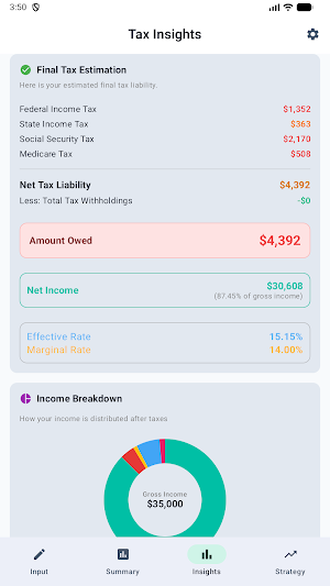 US Income Tax Calculator Screenshot 2