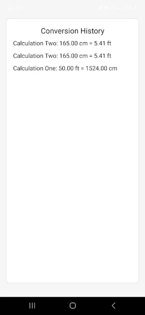 Feet To cm Converter Screenshot 2