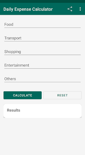 Daily Expense Calculator Screenshot 0