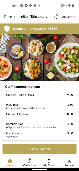 Paprika Indian Takeaway Screenshot 1