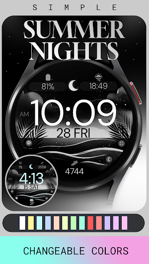 Summer Nights watch face Screenshot 2