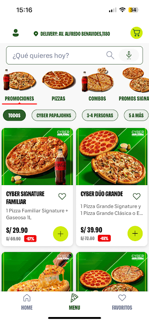 Papa Johns Perú Screenshot 1