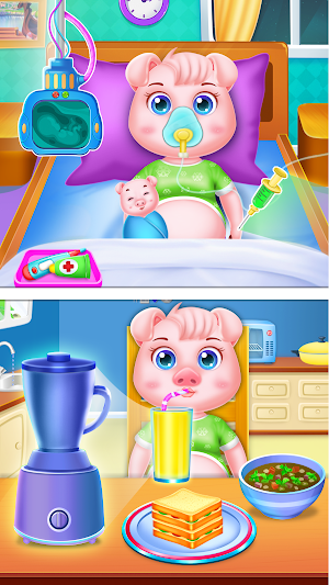Baby pig mommy newborn Screenshot 2
