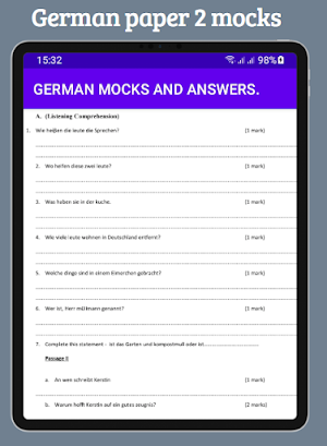 German: mocks & answers Screenshot 0