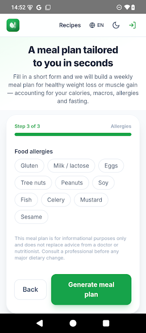 Tasuro: Meal Plan & Recipes Screenshot 3