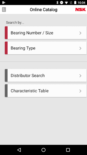 NSK Online Catalog (Bearings) Screenshot 0
