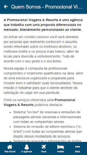 Promocional Viagens & Resorts Screenshot 1