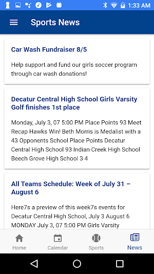 Decatur Central HS Athletics - Decatur Township Screenshot 2