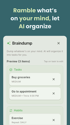 Braindump: ADHD AI Planner Screenshot 1