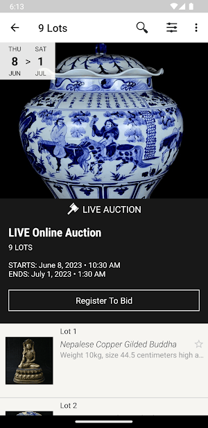 Hans Auction Screenshot 1