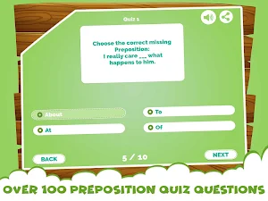 Learning Prepositions Quiz App Screenshot 0