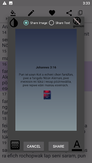 Paipel Chuukese Bible Gotmoti Screenshot 1