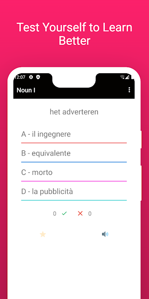 Practice Italian Dutch Words Screenshot 3